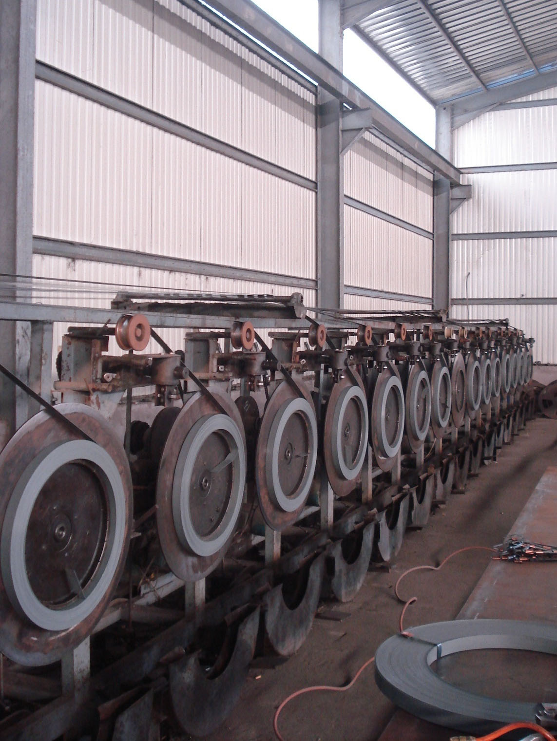 Paintbaked steel packing strips production line